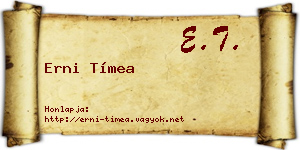 Erni Tímea névjegykártya
